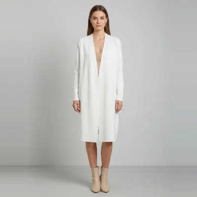 Pre-owned The Row Off White Stretch Knit Open Front Long Cardigan Xs