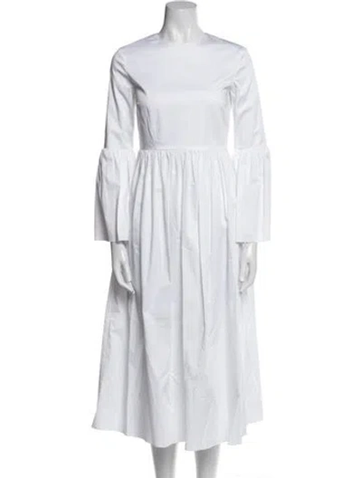 Pre-owned The Row Off-the-shoulder Long Dress In White