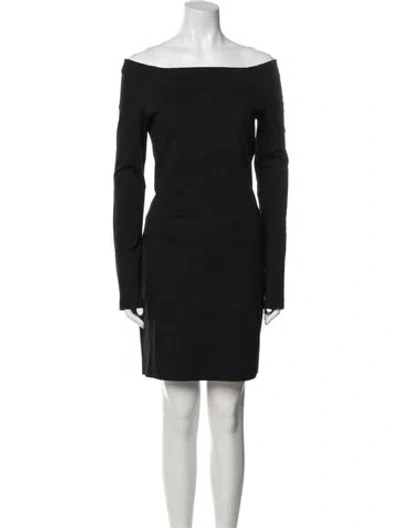 Pre-owned The Row Off-the-shoulder Mini Dress In Black