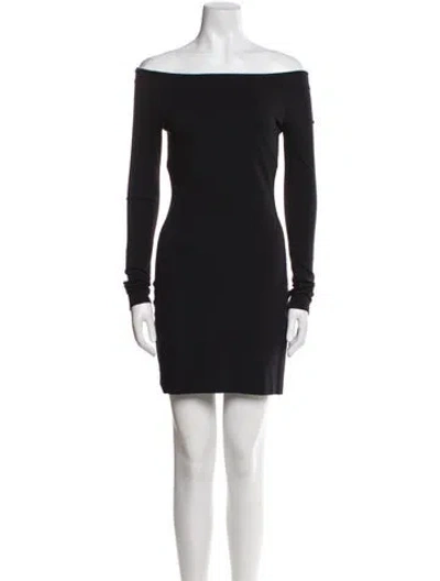 Pre-owned The Row Off-the-shoulder Mini Dress In Black
