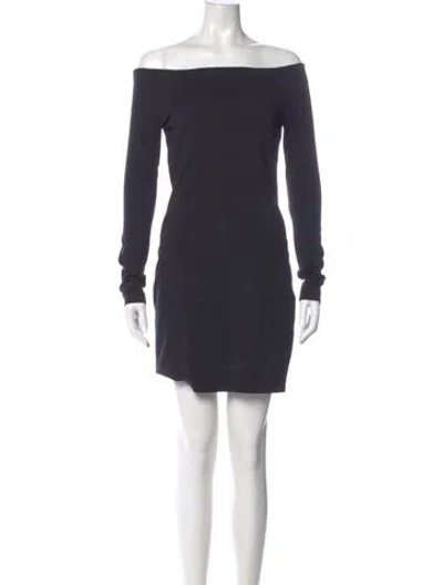 Pre-owned The Row Off-the-shoulder Mini Dress In Black