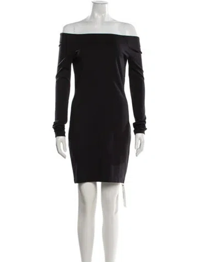 Pre-owned The Row Off-the-shoulder Mini Dress In Black