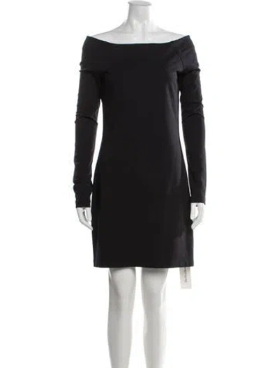 Pre-owned The Row Off-the-shoulder Mini Dress In Black