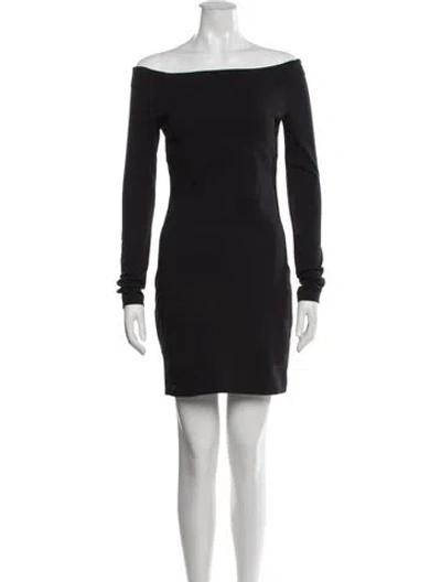 Pre-owned The Row Off-the-shoulder Mini Dress In Black