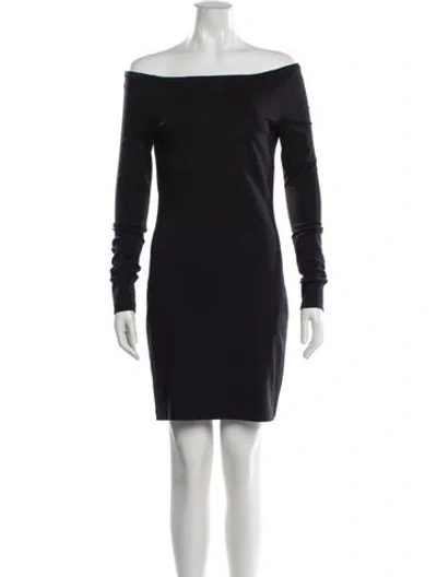 Pre-owned The Row Off-the-shoulder Mini Dress In Black