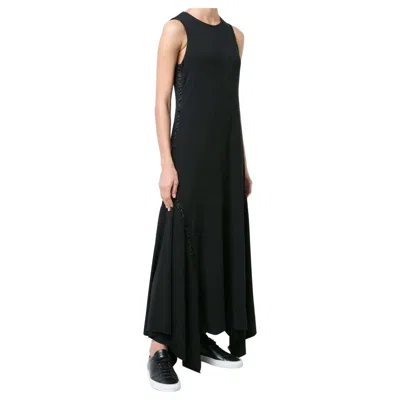 Pre-owned The Row Ojoie Maxi Dress Black Size Xs Silk Satin Paneled Viscose Blend Stretch