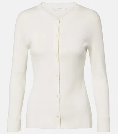 The Row Okino Cotton And Silk Cardigan In White