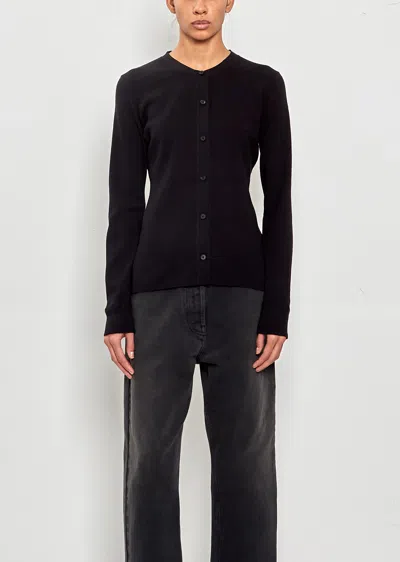 The Row Okino Silk Cotton Cardigan In Black