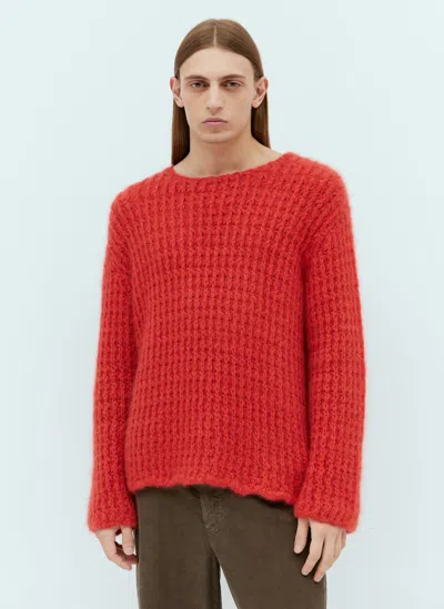 The Row Olen Cashmere Sweater In Red