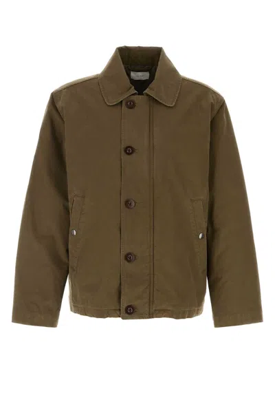 The Row Canvas Rafi Jacket Collared Long Sleeves In Brown