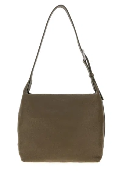 The Row Olive Green Leather Isa Shoulder Bag