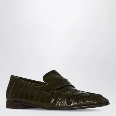 The Row Olive Loafers In Black