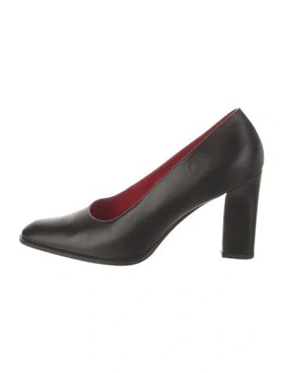 Pre-owned The Row Olivia Leather Pumps In Black