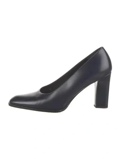 Pre-owned The Row Olivia Leather Pumps In Blue
