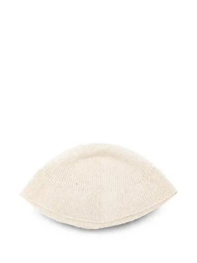 The Row Olivine Rustic-knit Beanie Hat In Neutral