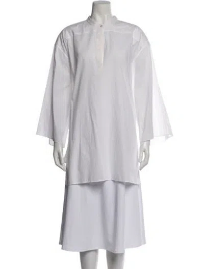 Pre-owned The Row Omao Long Sleeve Blouse In White