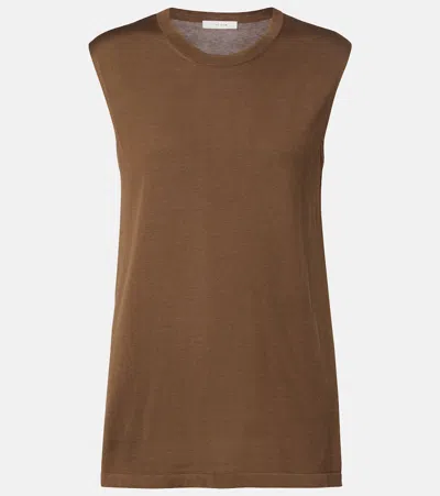 The Row Omima Silk Top In Green