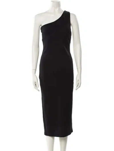 Pre-owned The Row One-shoulder Midi Length Dress In Black