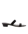 The Row Open Toe Low Heel Sandals In Black