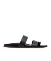 The Row Hugh Nappa Leather Sandals In Black