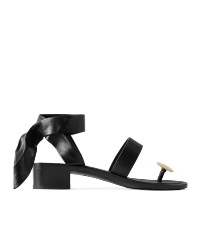 The Row Band Embellished Leather Sandals In Black