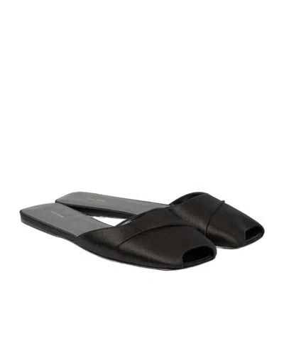 The Row Open-toed Slippers In Black