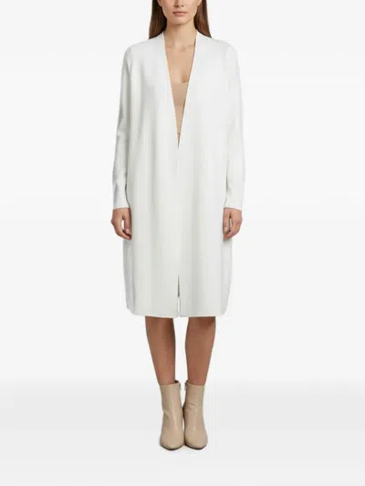 Pre-owned The Row Open-front Knit Cardi-coat In White
