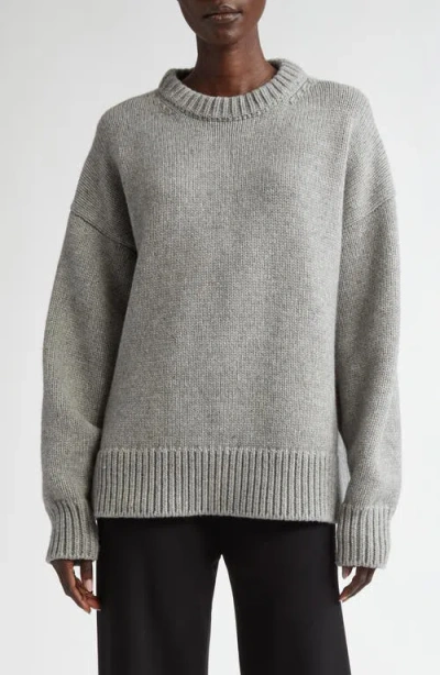 The Row Ophelia Wool-cashmere Sweater In Grey Melange