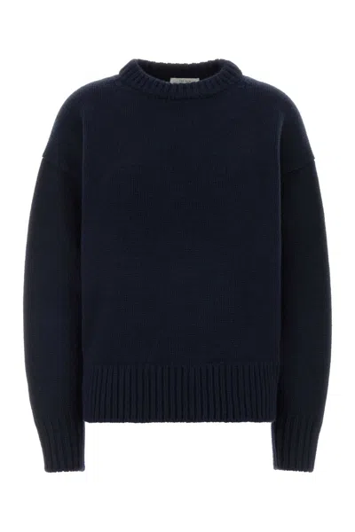 The Row Midnight Blue Wool Blend Ophelia Oversize Sweater In Green