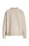 The Row Ophelia Wool And Cashmere-blend Top In Neutral