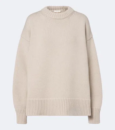 The Row Essentials Ophelia Oversized Wool And Cashmere-blend Sweater In White