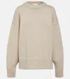 The Row Ophelia Oversized Wool And Cashmere Sweater In Beige