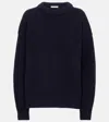 The Row Essentials Ophelia Wool And Cashmere-blend Sweater In Blue