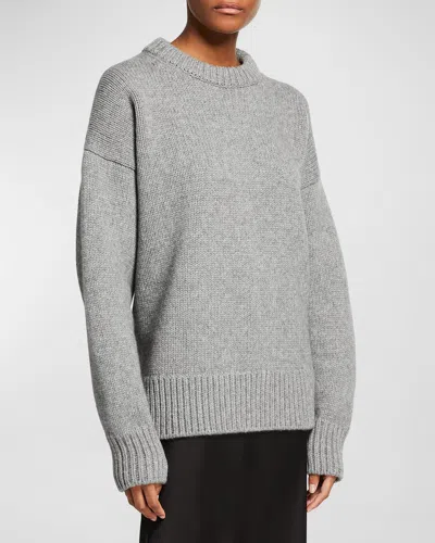 The Row Ophelia Wool-cashmere Sweater In Grey Melange