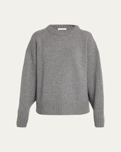 The Row Ophelia Wool-cashmere Crewneck Sweater In Grey Melange