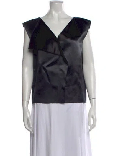 Pre-owned The Row Ori Top V-neck Top In Blue