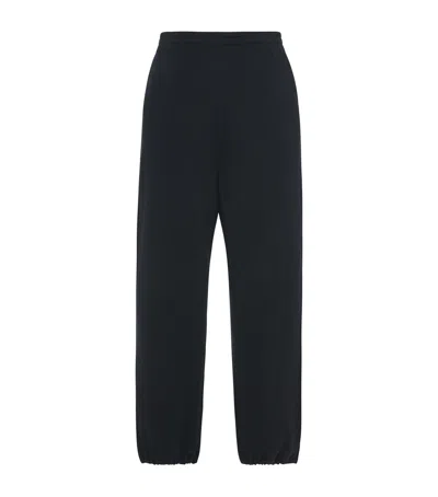 The Row Orion Silk Jersey Sweatpants In Blue