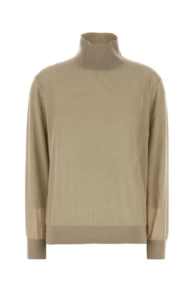 The Row Cappuccino Cashmere Blend Orly Sweater In Multi