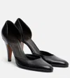 The Row Black Leather Ornella Pumps In Black