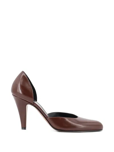 The Row Ornella D'orsay Pointed-toe Pumps In Brown