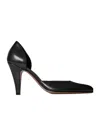 The Row Black Leather Ornella Pumps In Black