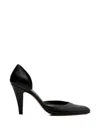 The Row Black Leather Ornella Pumps In Black