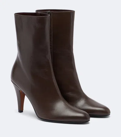 The Row Ornella Leather Ankle Boots In Multi