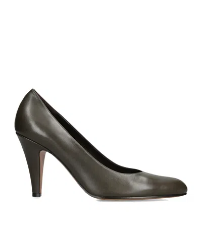 The Row Ornella Leather Pumps 90 In Green