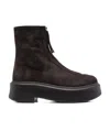 The Row Zipped Boot 1 Suede Ankle Boots In Black