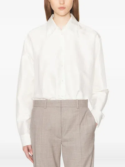 The Row Oversized-collar Silk Shirt In White