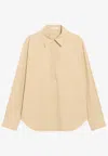 The Row Andra Oversized Silk Shirt In Neutral