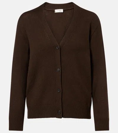 The Row Ovida Cashmere Cardigan In Brown