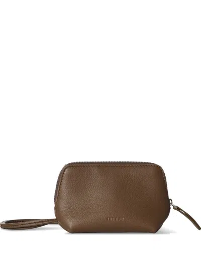 The Row Owen Clutch Bag In Brown