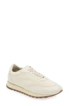 The Row Owen Leather & Mesh Sneaker In Milk  White & Brown